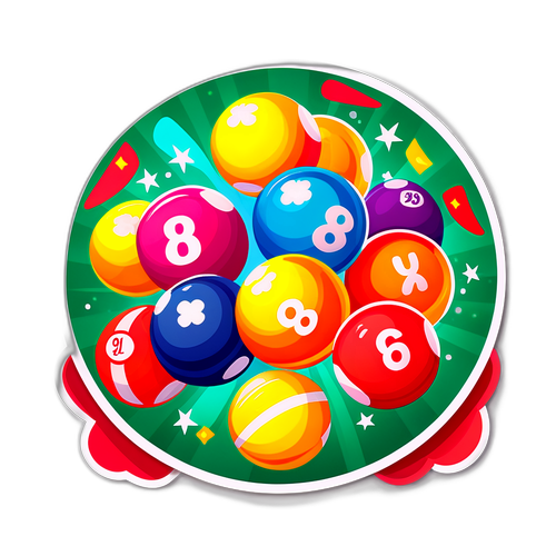 Hình Dán Quả Bóng Xổ Số May Mắn