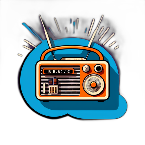 Minimalist Klistremerke med Vintage Radio