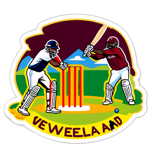 Autocollant de cricket Nouvelle-Zélande contre Antilles