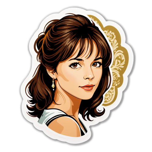 Stílusos portré Sophie Marceau-ról, romantikus hangulattal és francia motívumokkal