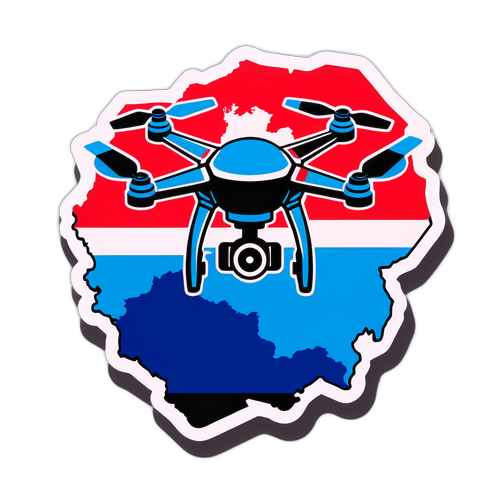 Drone Stylisé sur une Carte de Pologne