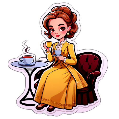 Elegant Ebba med en tekopp