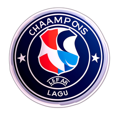 Minimalistická nálepka s logem UEFA Champions League