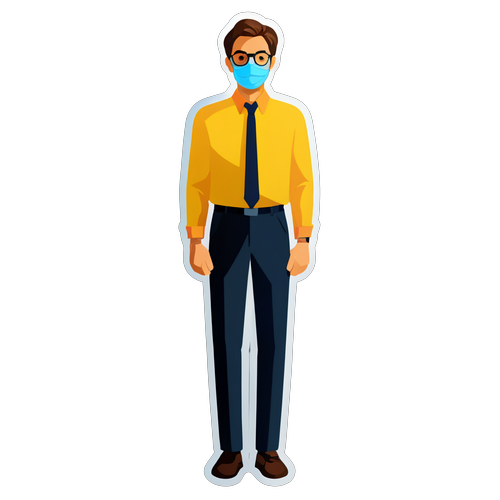 Smartly Dressed Person with Mask