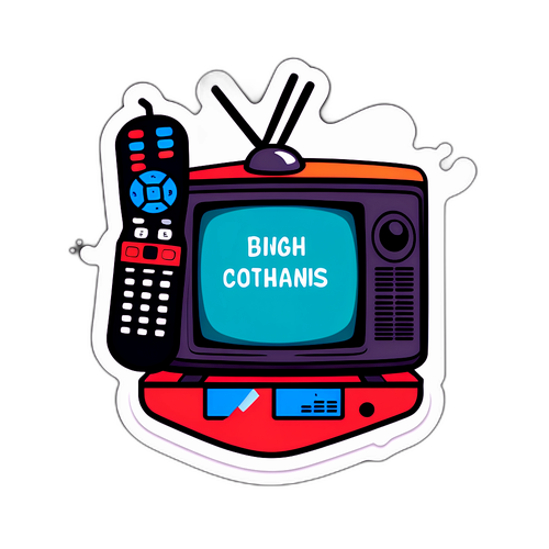 Humoristisk TV2Play Klistremerke med Fjernkontroll