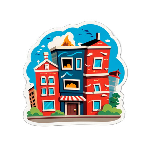 Komik Deprem Binası Sticker'ı