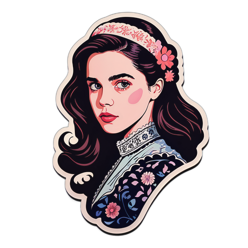 Silhouette de Margaret Qualley avec un fond artistique