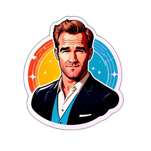 מדבקת ג'יימס ואן דר ביק עם אלמנטים רטרו