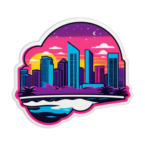 Skyline di Miami durante una partita notturna