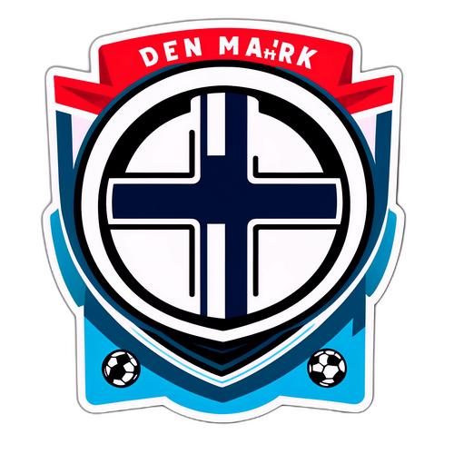 Aufkleber, der Dänemark mit klassischem Kreuzdesign darstellt