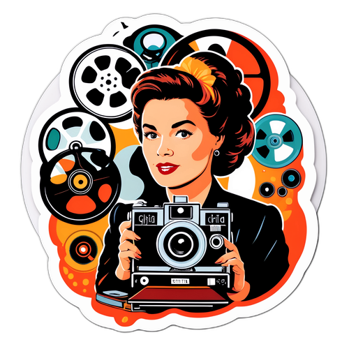 Klassisk biografklistermærke af Ghita Nørby