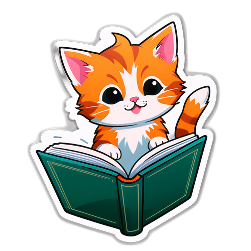 Schattige Kitten met Boek