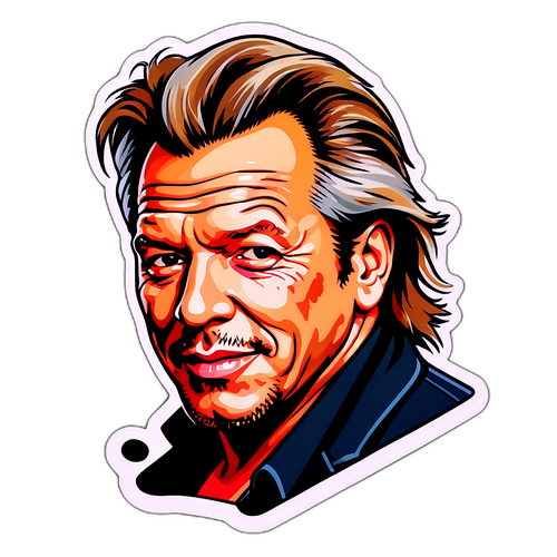 Aufkleber von Mickey Rourke im beeindruckenden Porträtstil