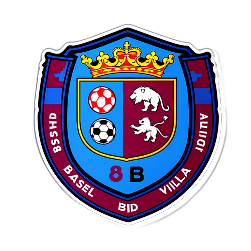 Basel-Aston Villa -otteluteemaa esittävä tarra