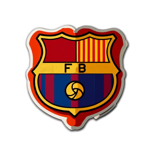 Sticker đơn giản với biểu tượng Barcelona, thể hiện tình yêu và đam mê bóng đá