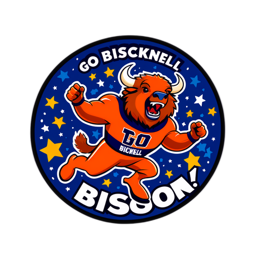 A Bucknell Bison Mascot Sticker