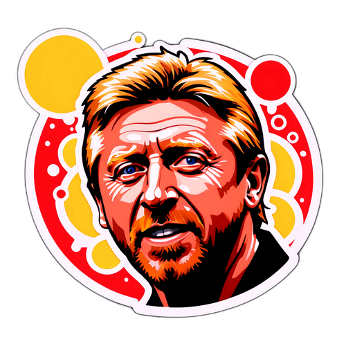 Samolepka s výrazy Borise Beckera z důležitých okamžiků jeho kariéry, zaznamenaných ve stylizovaných bublinách