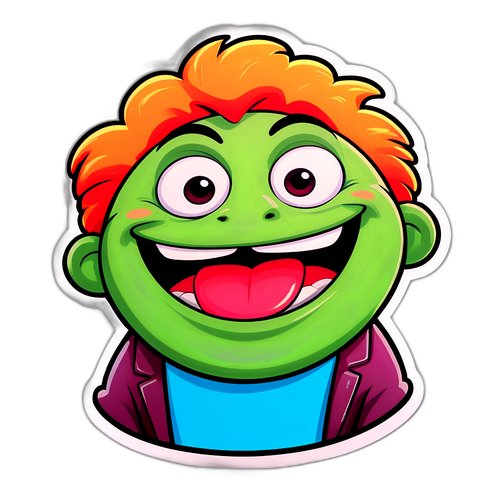 Vrolijke Cartoon Groyper Sticker