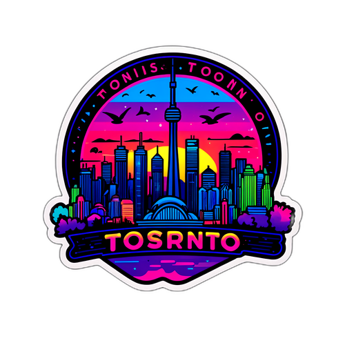 Makulay na Sticker ng Skyline ng Toronto