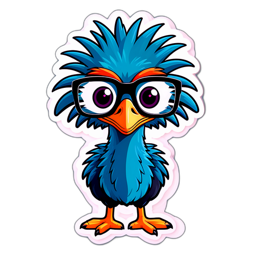 Morsom utdanningsklistremerke med emu