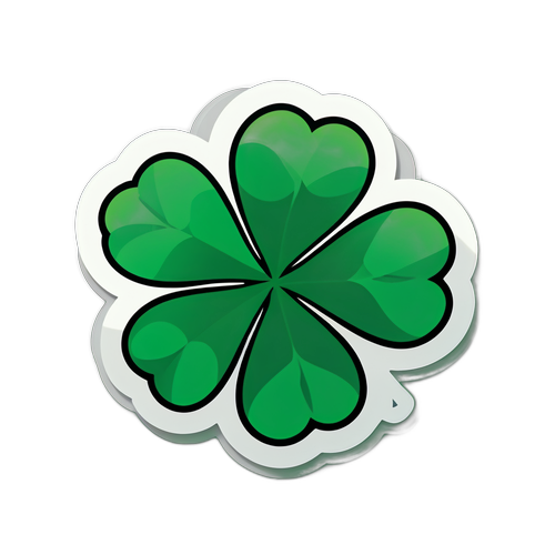 Autocolant cu simbol norocos - trifoi cu patru foi