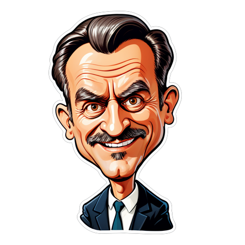 A Tibor Bödőcs karakterének karikatúrája