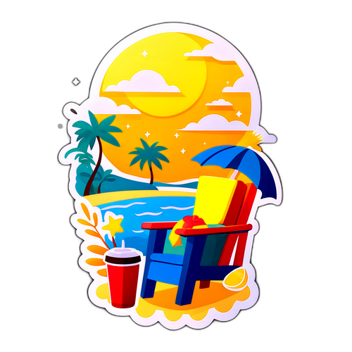 放松愉快的休闲时光贴纸