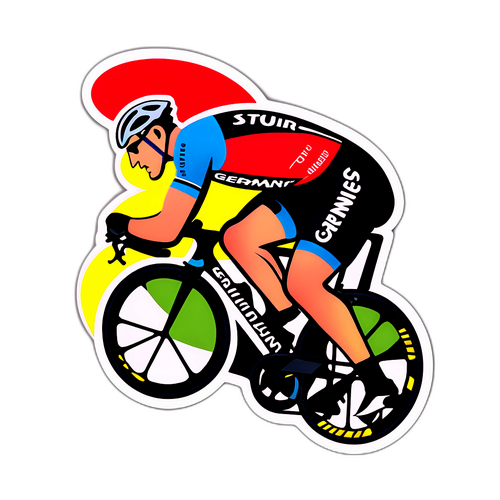 Sticker van de Tour van Duitsland met professionele wielrenners