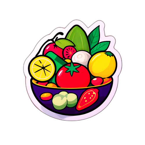 季節の食材で作られたグルメステッカー