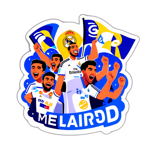 Wapenzi wa Real Madrid Wakiangazia na Bendera na Nyimbo