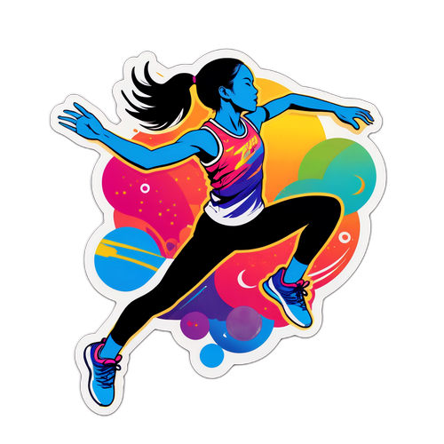 Silhouette van Atlete in Sprong