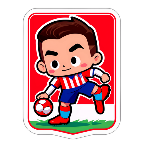 מדבקת ילד משחק כדורגל