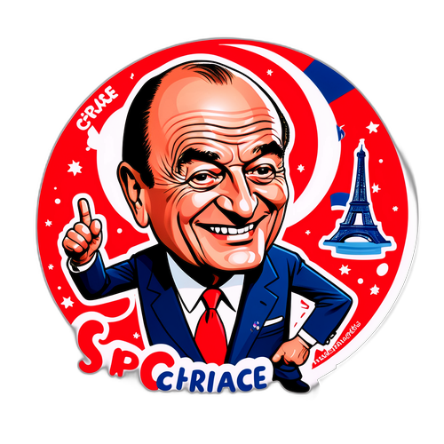 Sticker humoristique de Jacques Chirac