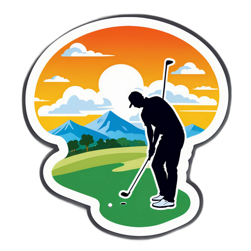 Golfpelaaja kauniilla kentällä