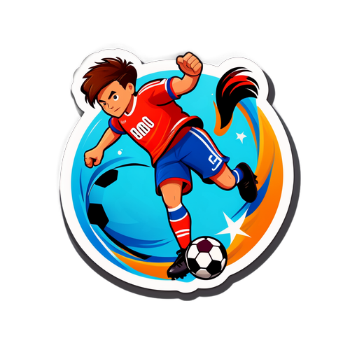 ติดสติกเกอร์การแข่งขันฟุตบอลแบบการ์ตูน