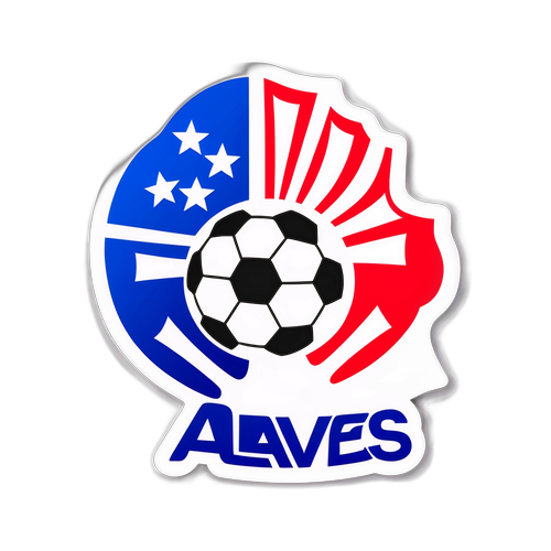 Un minge de fotbal pe o ramură de copac, cu culorile echipelor Alavés și Girona