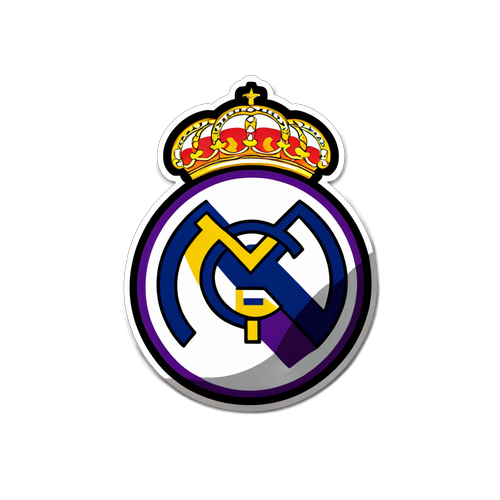 Nhãn dán sân bóng đá với logo Real Madrid và Valladolid