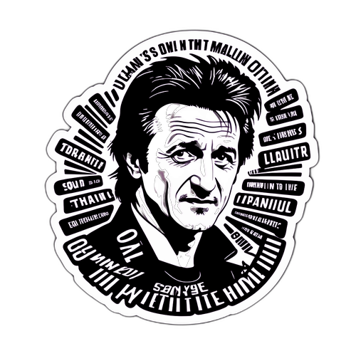 Sean Penns mest mindeværdige filmcitater i cool typografi