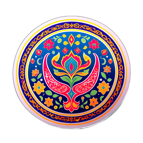 מדבקה תוססת המייצגת תרבות איראנית