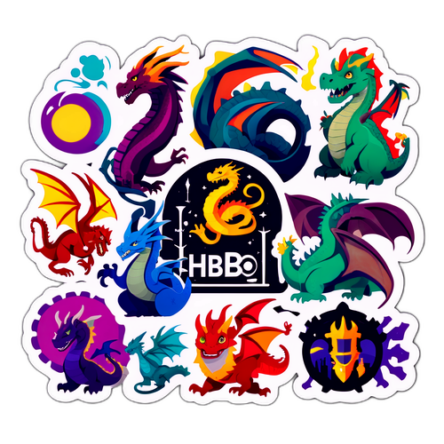 Stickers z logo HBO z odniesieniami do kultowych seriali