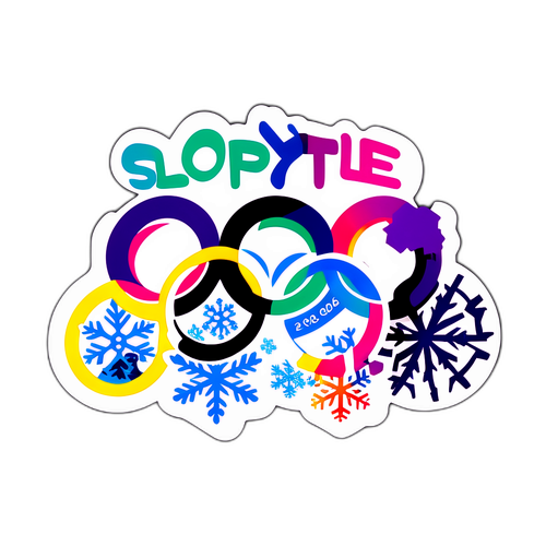 Olympiske ringe med snefnug til Slopestyle 2026