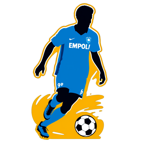 Silhouette jucător fotbal driblând - Empoli - Mândria Noastră