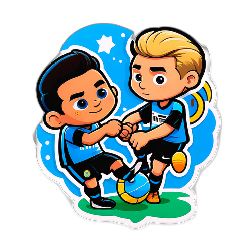 การแข่งขันระหว่างอินเตอร์และนาโปลีในสไตล์การ์ตูน