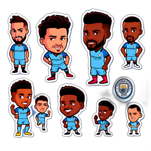สติ๊กเกอร์ Juvent vs Man City สไตล์การ์ตูน