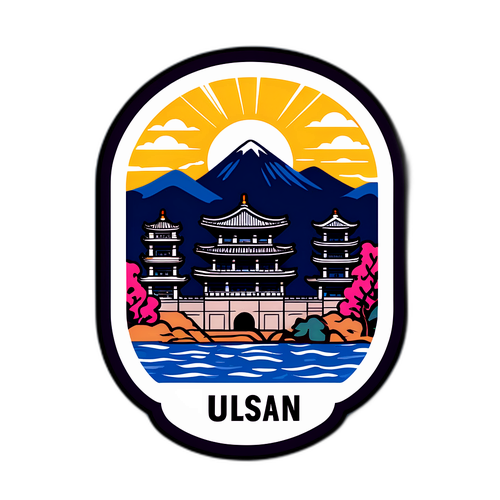 Ulsan'ın Tarihi Binalarını Vurgulayan Siluet Sticker'ı