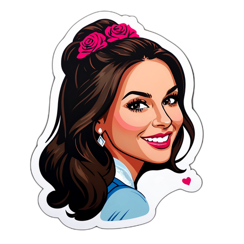 Portrét Sarah z The Bachelorette v zábavném stylu