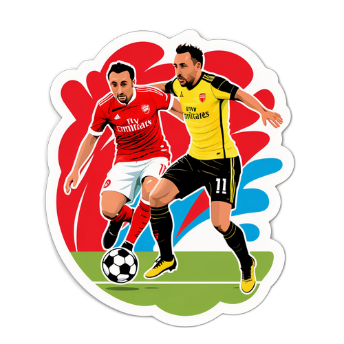 Design creativ cu Santi Cazorla driblând un adversar