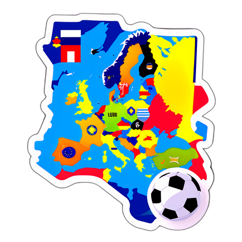サッカースポーツステッカー：ユーロホストシティマップ