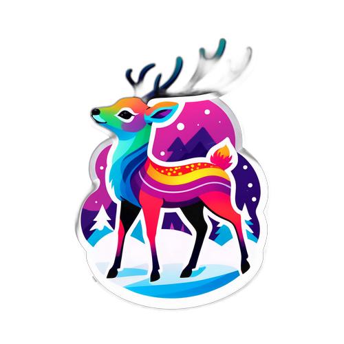 Cerbul dansând pe zăpadă