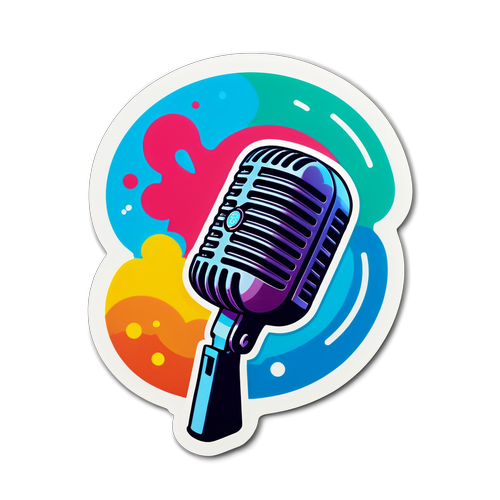 Sticker met An Lemmens en Microfoon